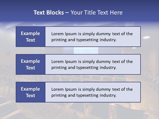 A Lecture Hall With Rows Of Chairs And A Projector Screen PowerPoint Template