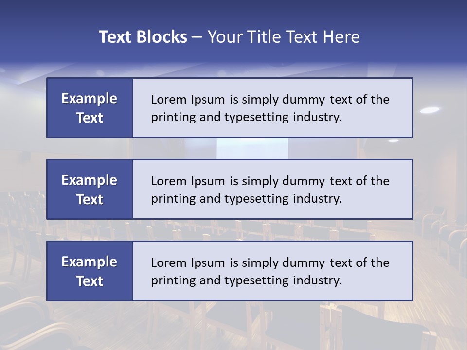 A Lecture Hall With Rows Of Chairs And A Projector Screen PowerPoint Template