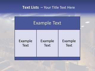 A Lecture Hall With Rows Of Chairs And A Projector Screen PowerPoint Template