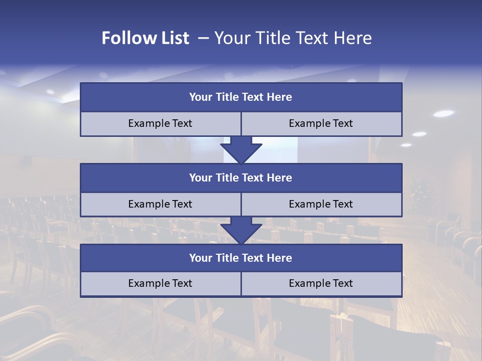 A Lecture Hall With Rows Of Chairs And A Projector Screen PowerPoint Template