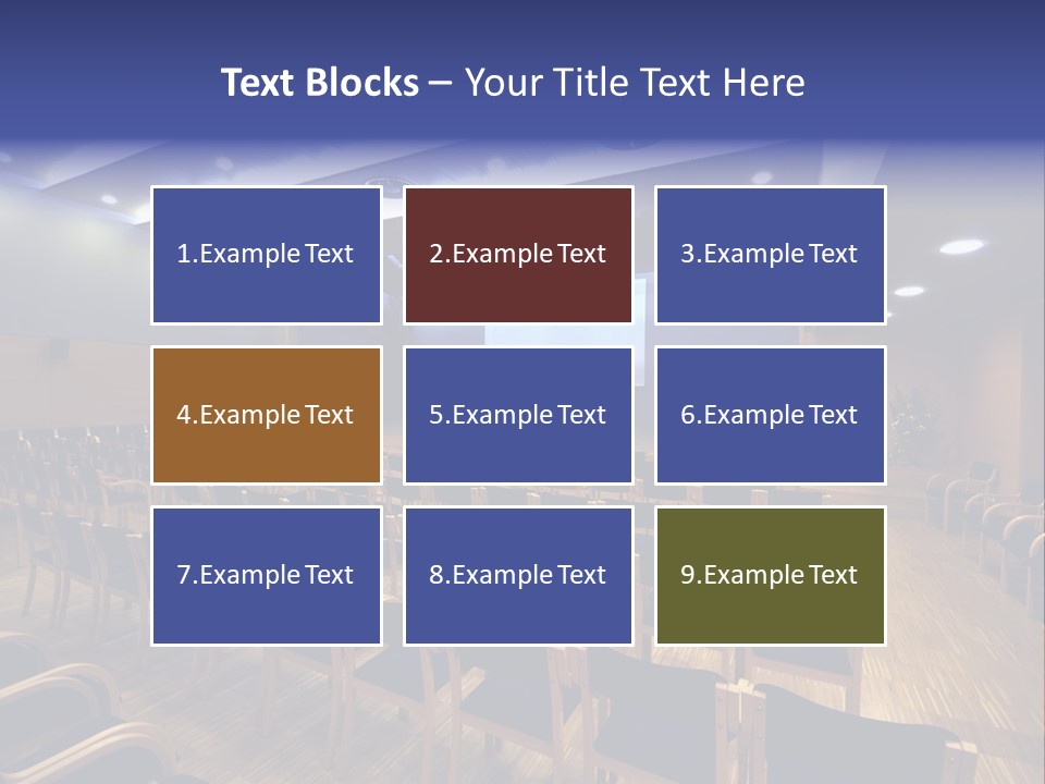 A Lecture Hall With Rows Of Chairs And A Projector Screen PowerPoint Template