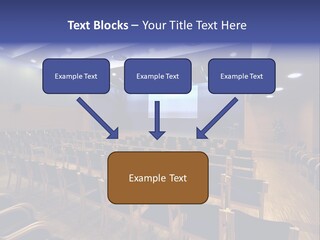 A Lecture Hall With Rows Of Chairs And A Projector Screen PowerPoint Template
