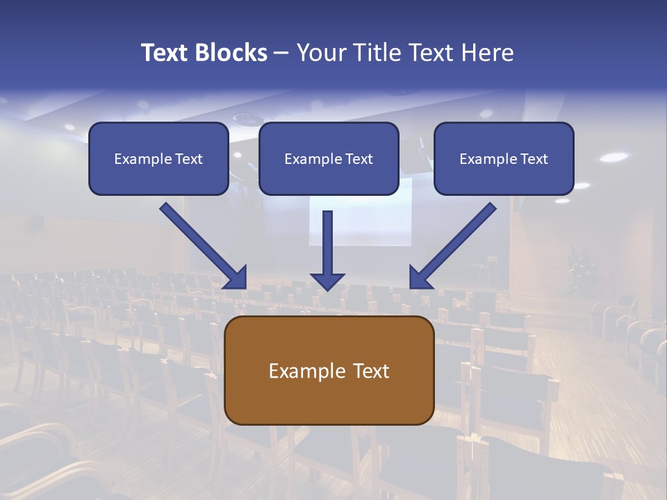 A Lecture Hall With Rows Of Chairs And A Projector Screen PowerPoint Template