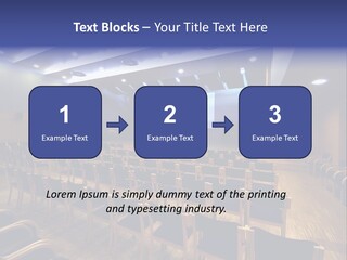 A Lecture Hall With Rows Of Chairs And A Projector Screen PowerPoint Template