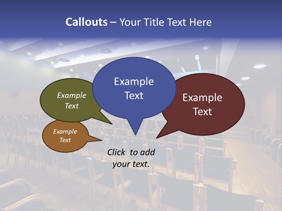A Lecture Hall With Rows Of Chairs And A Projector Screen PowerPoint Template