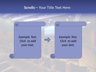 A Lecture Hall With Rows Of Chairs And A Projector Screen PowerPoint Template