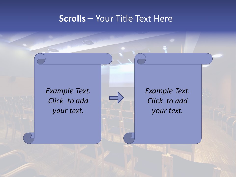 A Lecture Hall With Rows Of Chairs And A Projector Screen PowerPoint Template