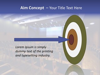 A Lecture Hall With Rows Of Chairs And A Projector Screen PowerPoint Template