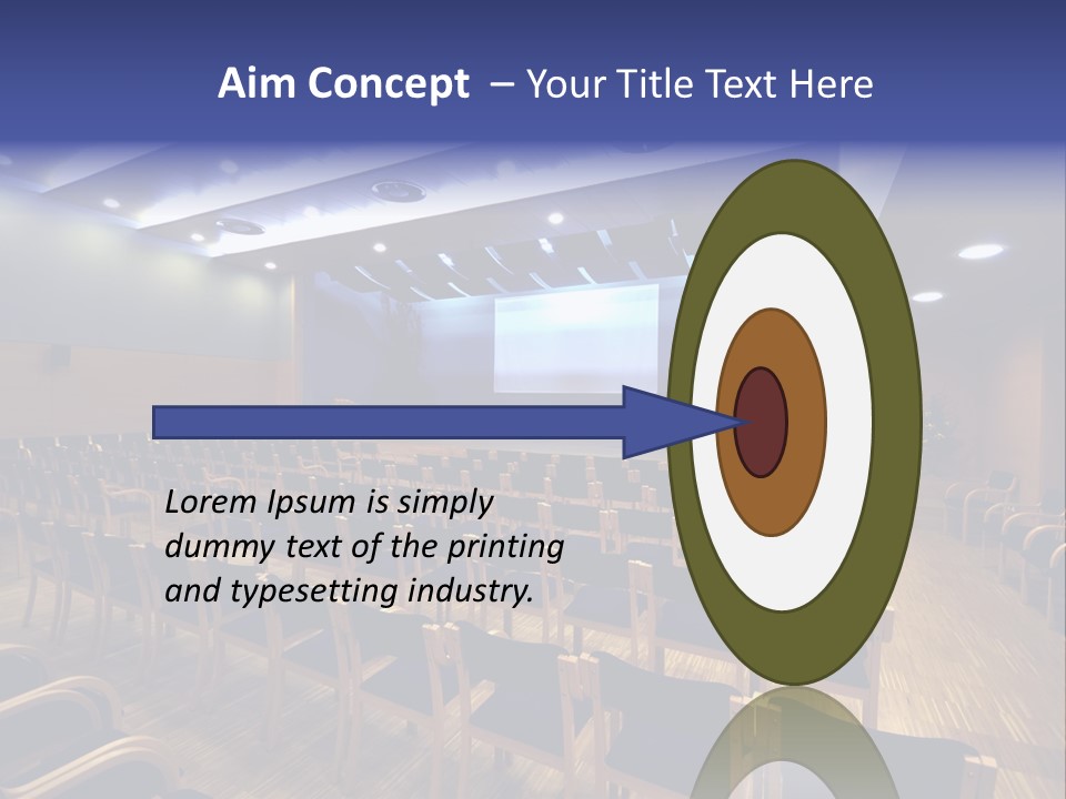 A Lecture Hall With Rows Of Chairs And A Projector Screen PowerPoint Template