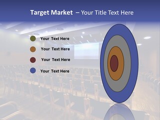 A Lecture Hall With Rows Of Chairs And A Projector Screen PowerPoint Template