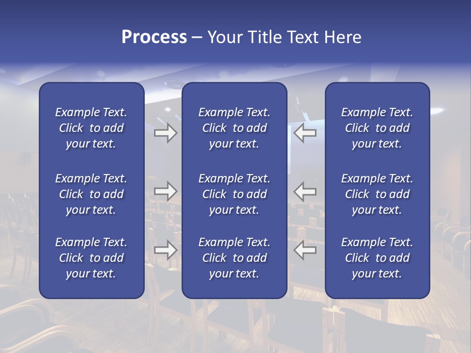 A Lecture Hall With Rows Of Chairs And A Projector Screen PowerPoint Template