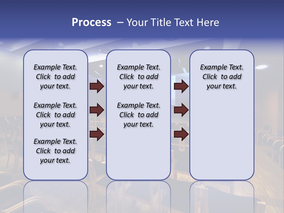 A Lecture Hall With Rows Of Chairs And A Projector Screen PowerPoint Template