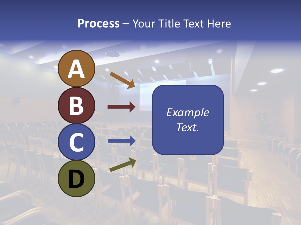 A Lecture Hall With Rows Of Chairs And A Projector Screen PowerPoint Template