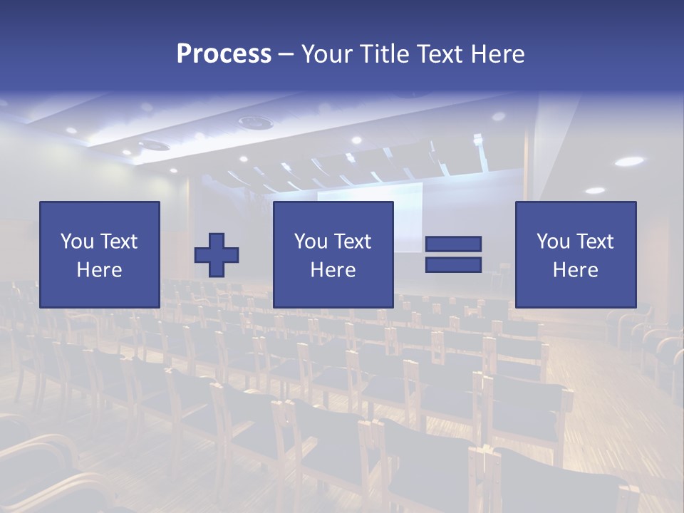 A Lecture Hall With Rows Of Chairs And A Projector Screen PowerPoint Template