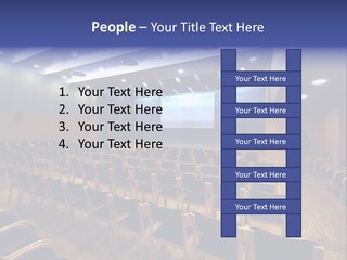 A Lecture Hall With Rows Of Chairs And A Projector Screen PowerPoint Template