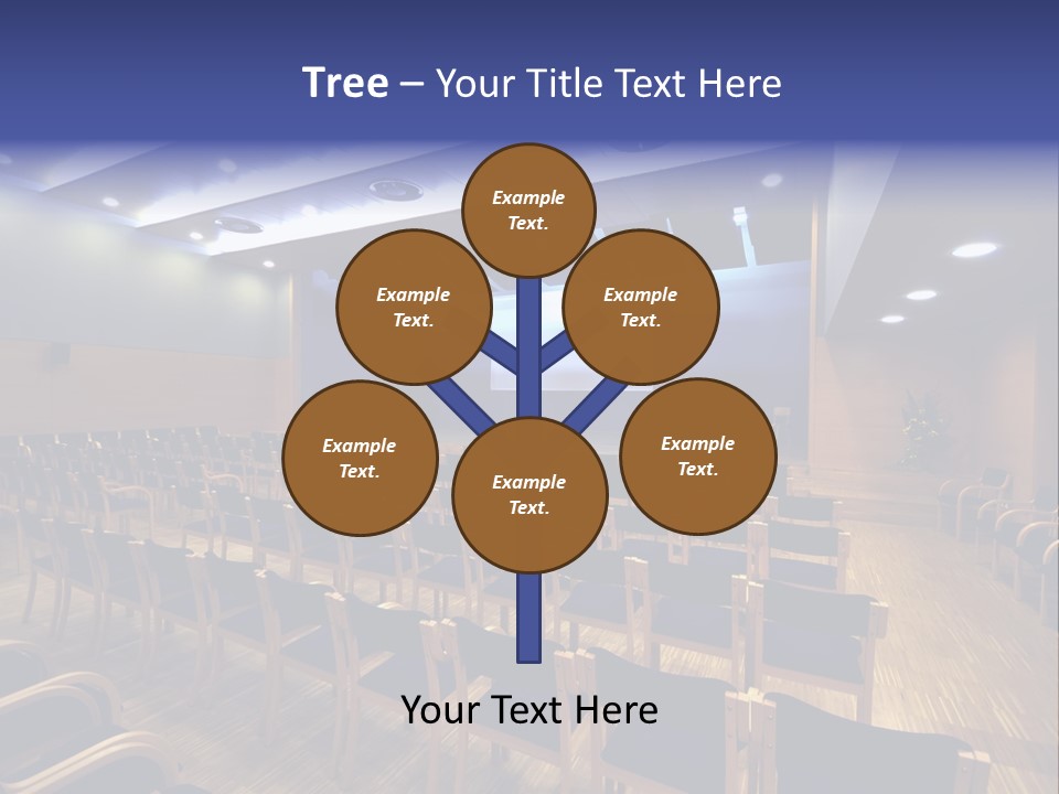 A Lecture Hall With Rows Of Chairs And A Projector Screen PowerPoint Template