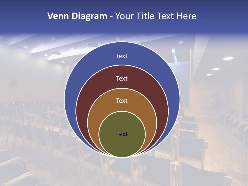 A Lecture Hall With Rows Of Chairs And A Projector Screen PowerPoint Template