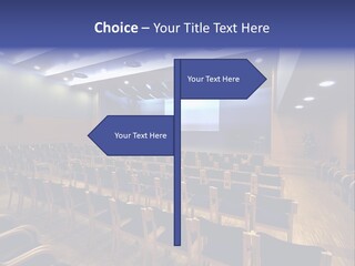 A Lecture Hall With Rows Of Chairs And A Projector Screen PowerPoint Template