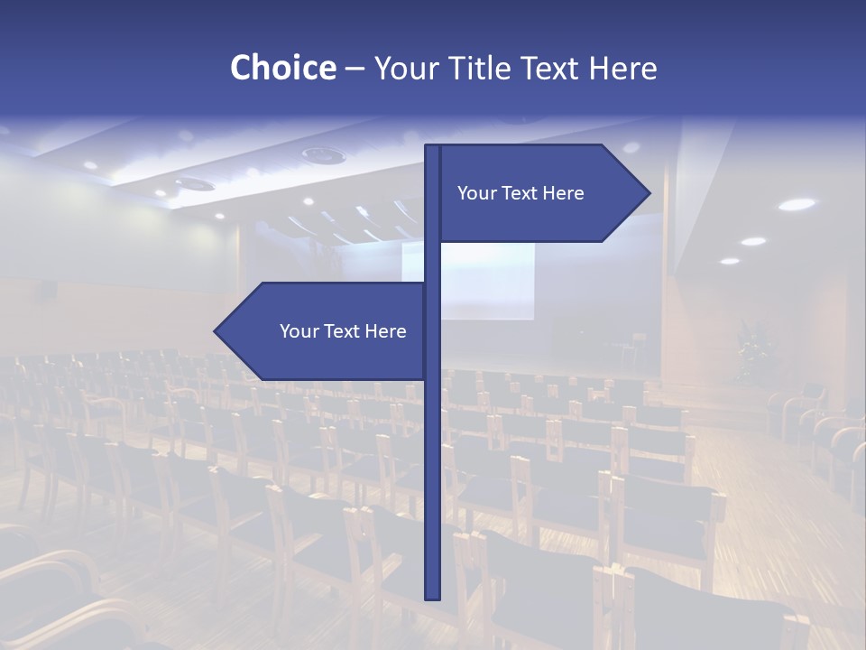 A Lecture Hall With Rows Of Chairs And A Projector Screen PowerPoint Template