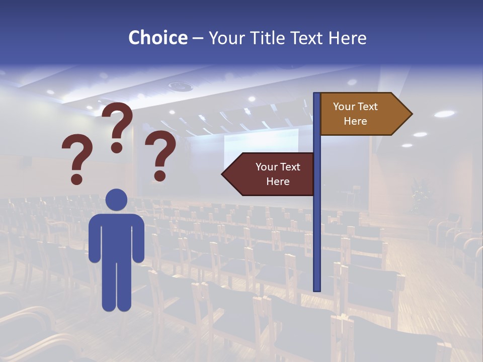A Lecture Hall With Rows Of Chairs And A Projector Screen PowerPoint Template