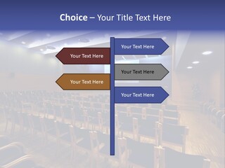 A Lecture Hall With Rows Of Chairs And A Projector Screen PowerPoint Template