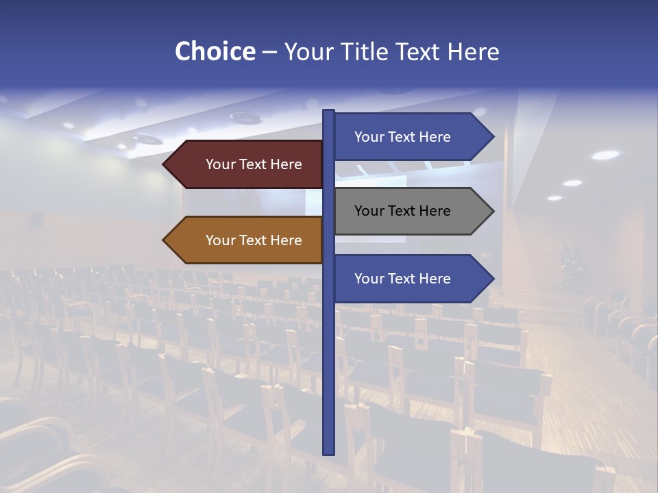 A Lecture Hall With Rows Of Chairs And A Projector Screen PowerPoint Template
