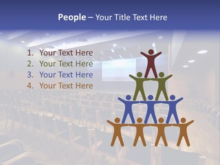 A Lecture Hall With Rows Of Chairs And A Projector Screen PowerPoint Template