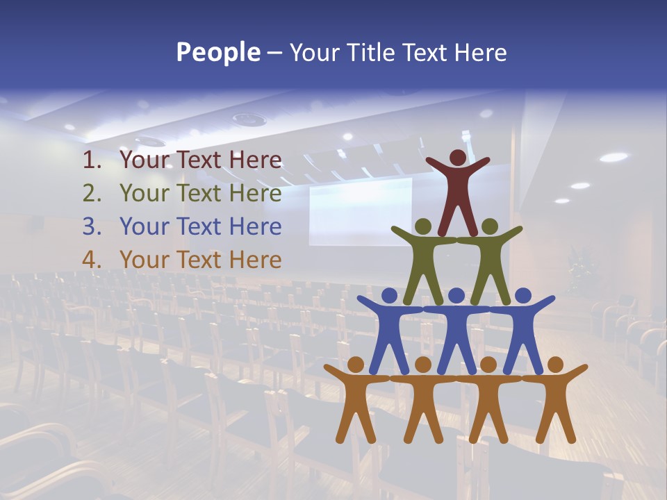 A Lecture Hall With Rows Of Chairs And A Projector Screen PowerPoint Template