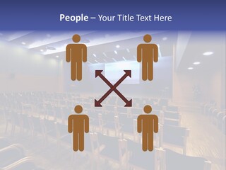 A Lecture Hall With Rows Of Chairs And A Projector Screen PowerPoint Template