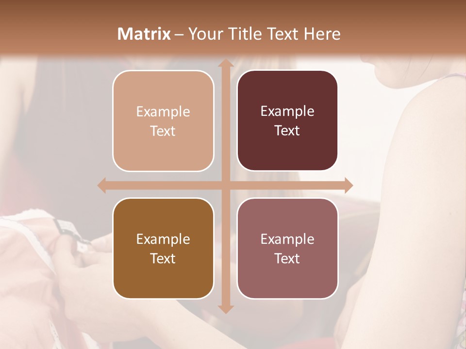 Two Women Sitting On A Couch Looking At A Piece Of Clothing PowerPoint Template