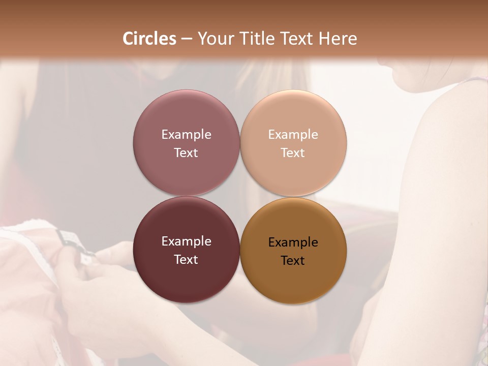 Two Women Sitting On A Couch Looking At A Piece Of Clothing PowerPoint Template