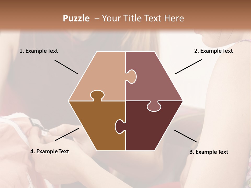 Two Women Sitting On A Couch Looking At A Piece Of Clothing PowerPoint Template