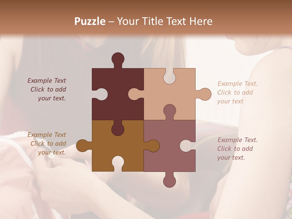 Two Women Sitting On A Couch Looking At A Piece Of Clothing PowerPoint Template