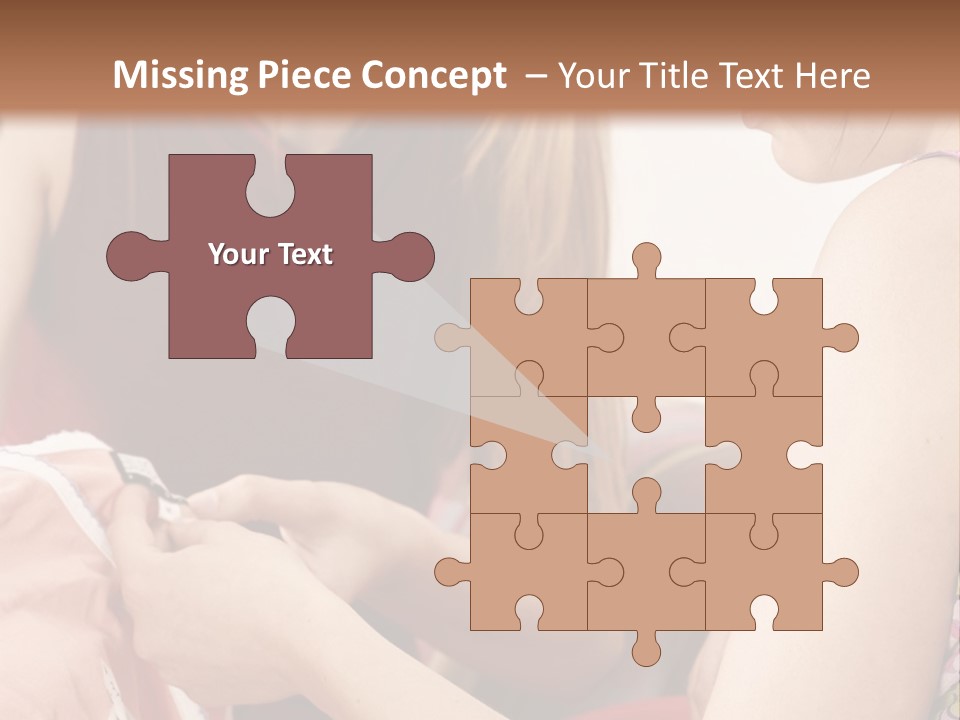 Two Women Sitting On A Couch Looking At A Piece Of Clothing PowerPoint Template