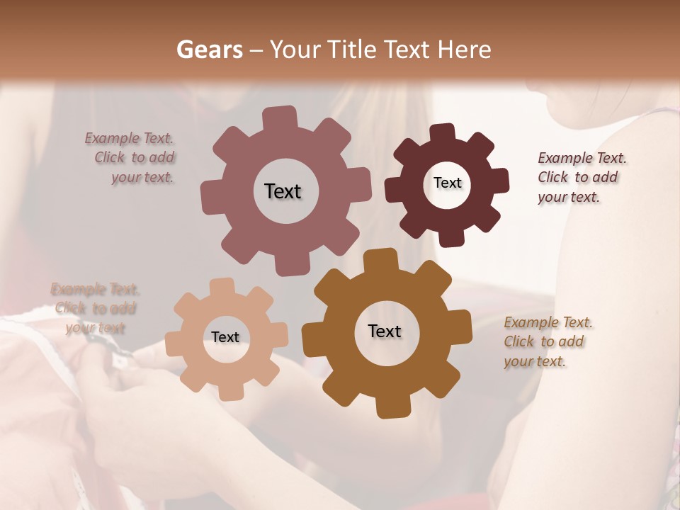 Two Women Sitting On A Couch Looking At A Piece Of Clothing PowerPoint Template