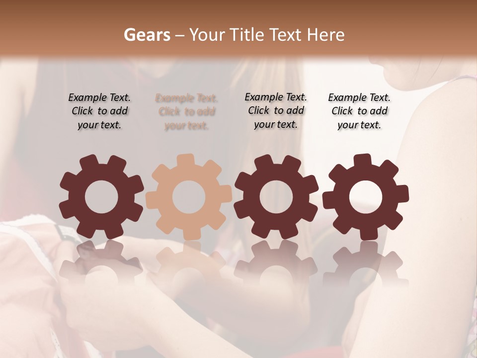 Two Women Sitting On A Couch Looking At A Piece Of Clothing PowerPoint Template