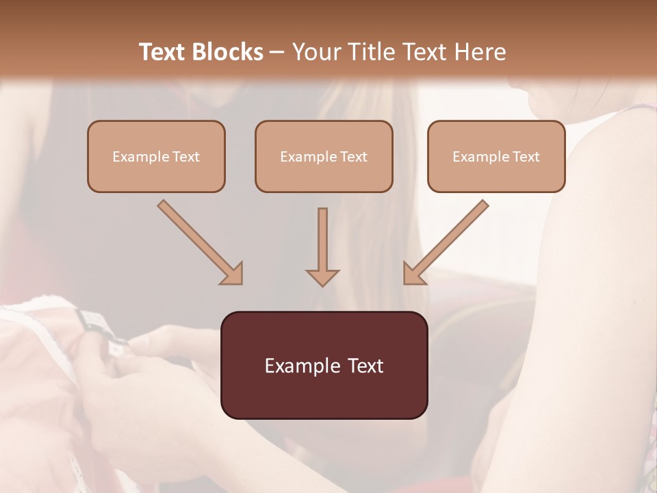 Two Women Sitting On A Couch Looking At A Piece Of Clothing PowerPoint Template