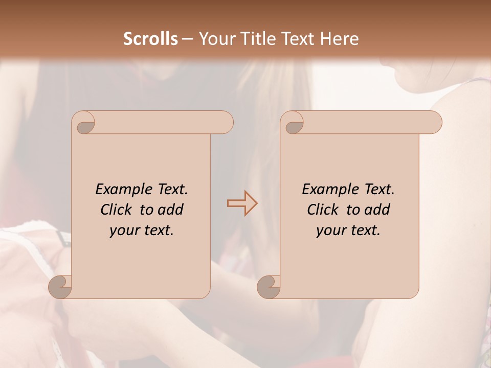 Two Women Sitting On A Couch Looking At A Piece Of Clothing PowerPoint Template