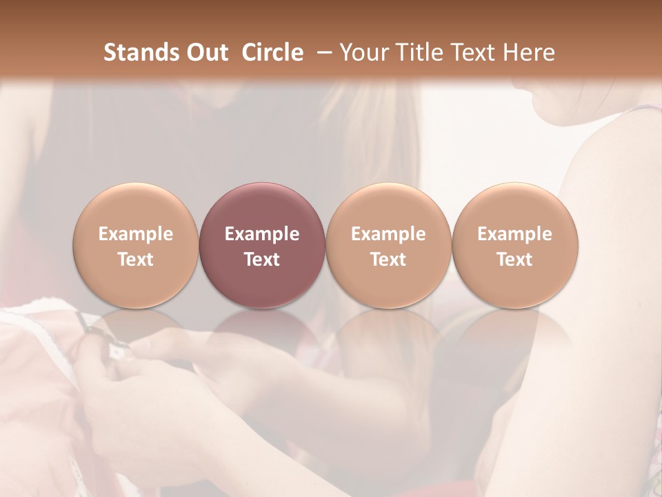 Two Women Sitting On A Couch Looking At A Piece Of Clothing PowerPoint Template