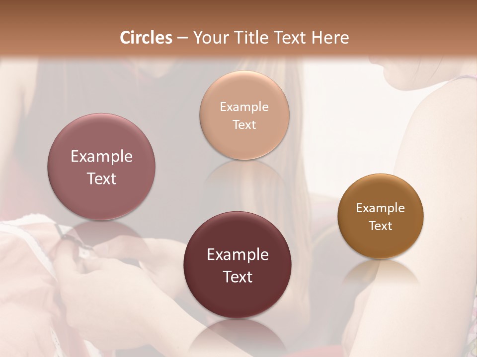 Two Women Sitting On A Couch Looking At A Piece Of Clothing PowerPoint Template