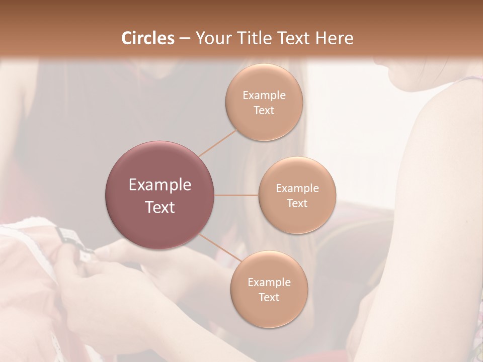 Two Women Sitting On A Couch Looking At A Piece Of Clothing PowerPoint Template