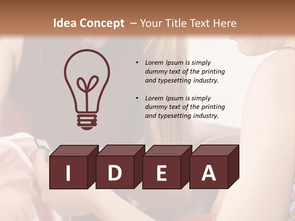 Two Women Sitting On A Couch Looking At A Piece Of Clothing PowerPoint Template