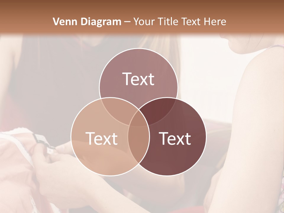 Two Women Sitting On A Couch Looking At A Piece Of Clothing PowerPoint Template