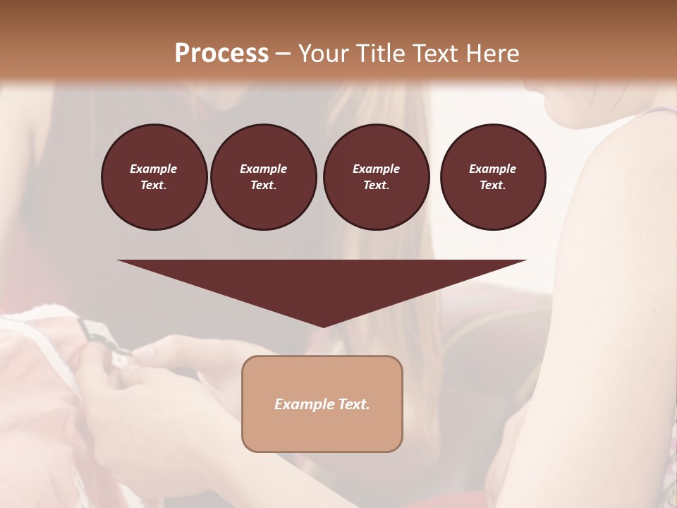 Two Women Sitting On A Couch Looking At A Piece Of Clothing PowerPoint Template