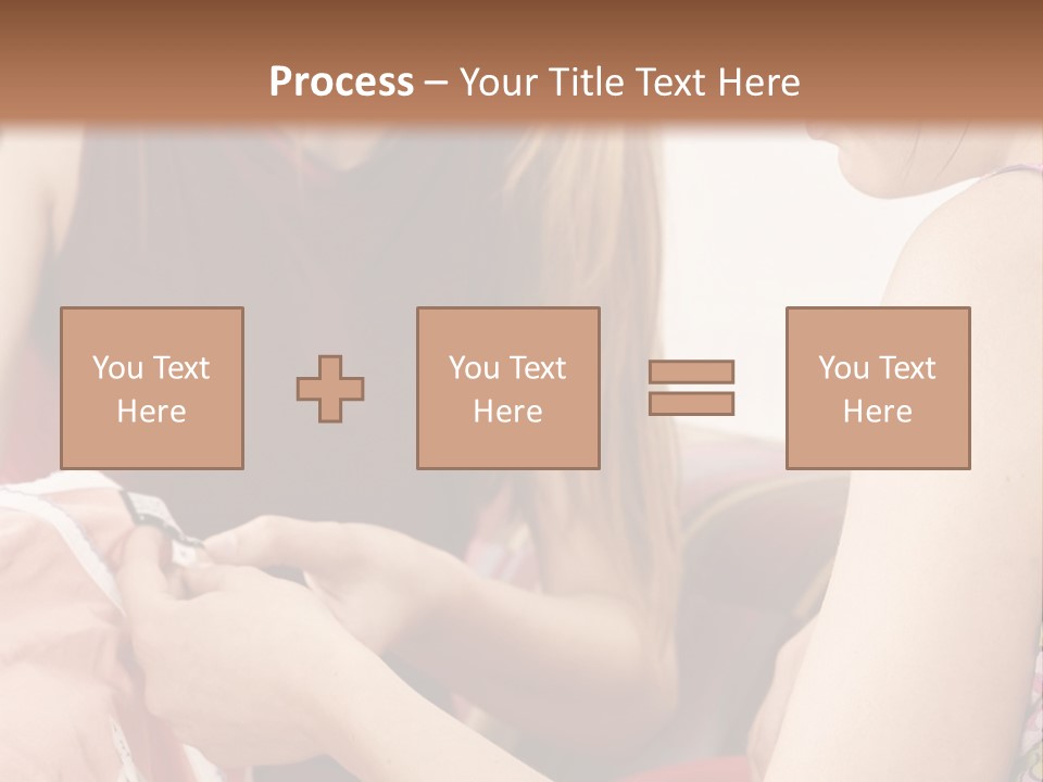 Two Women Sitting On A Couch Looking At A Piece Of Clothing PowerPoint Template