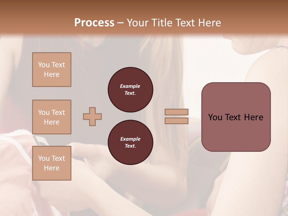 Two Women Sitting On A Couch Looking At A Piece Of Clothing PowerPoint Template