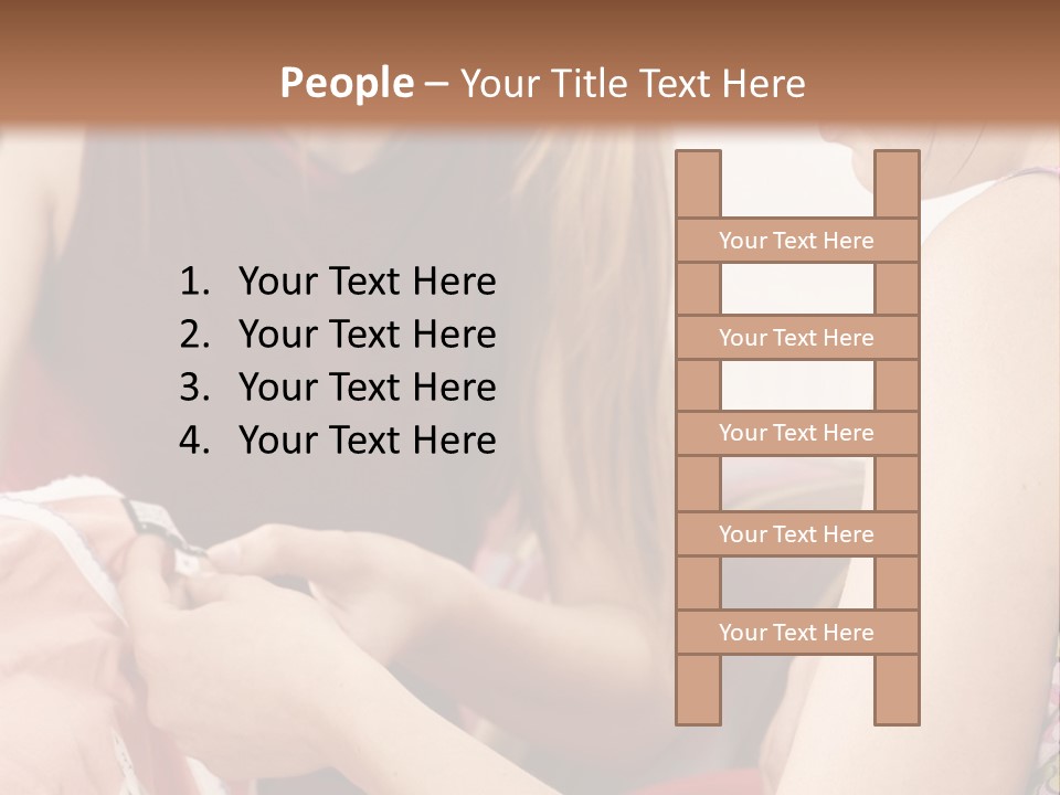 Two Women Sitting On A Couch Looking At A Piece Of Clothing PowerPoint Template