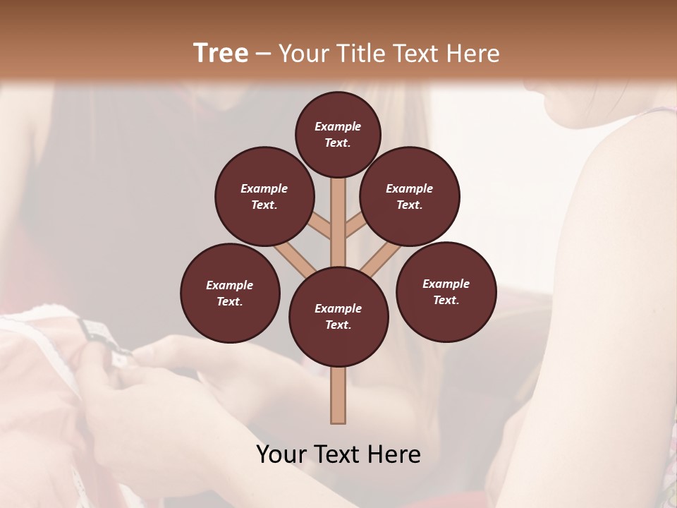 Two Women Sitting On A Couch Looking At A Piece Of Clothing PowerPoint Template