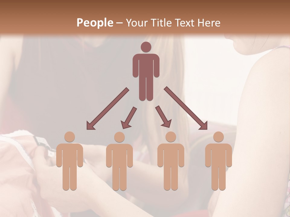 Two Women Sitting On A Couch Looking At A Piece Of Clothing PowerPoint Template