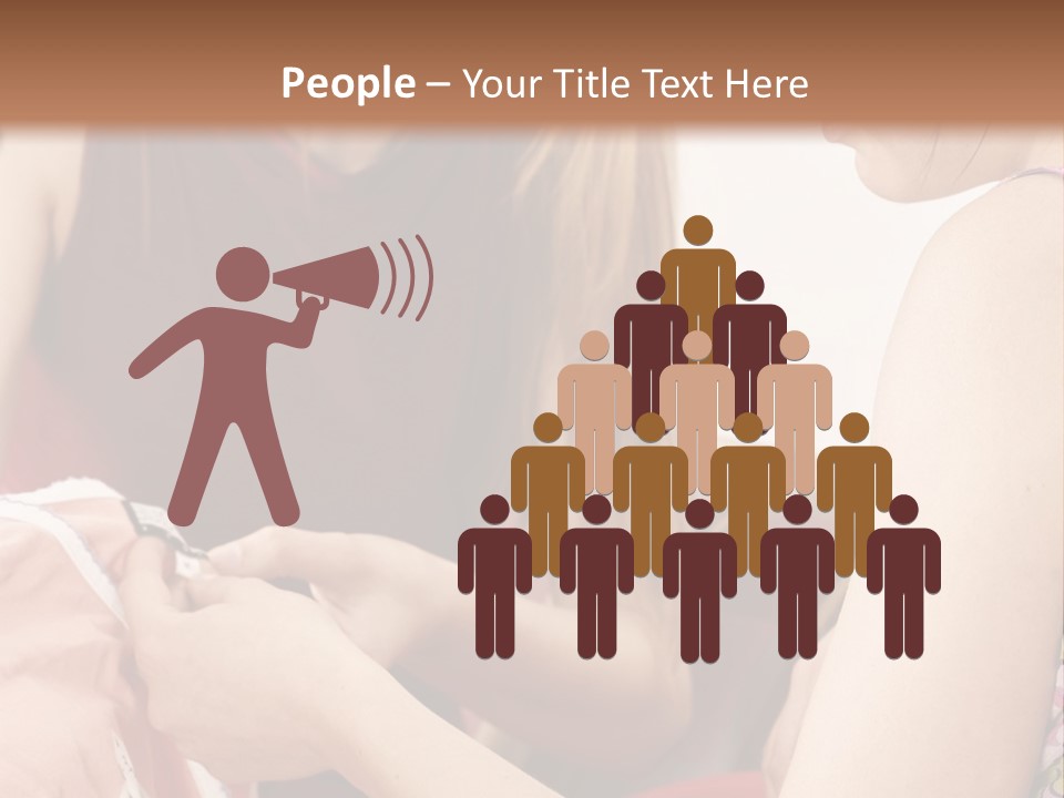 Two Women Sitting On A Couch Looking At A Piece Of Clothing PowerPoint Template